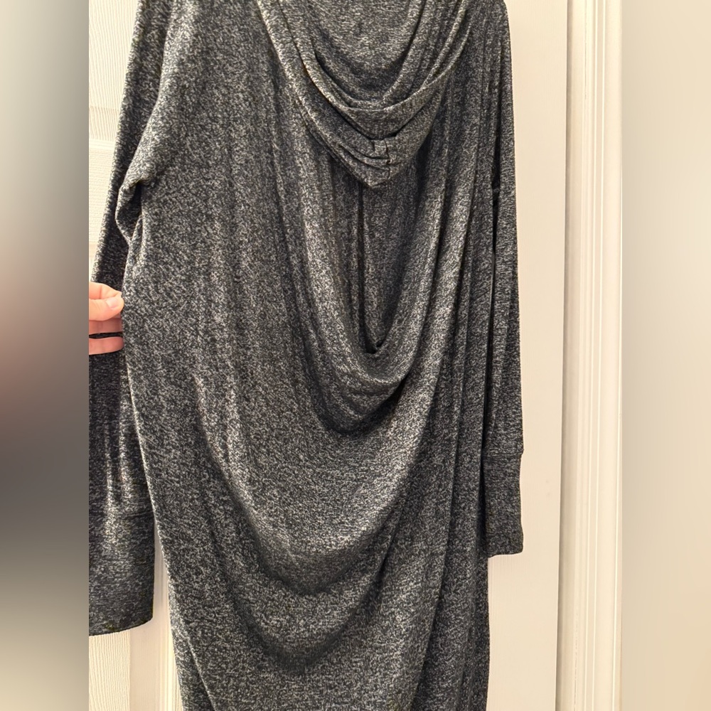 Athleta Charcoal Long Sleeve Hooded Cardigan - Picture 3 of 7